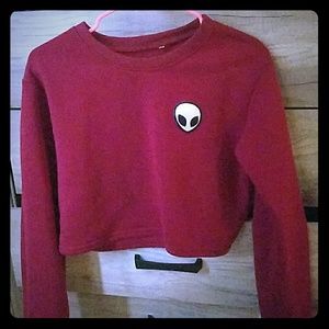 Cropped Alien Patch Sweater